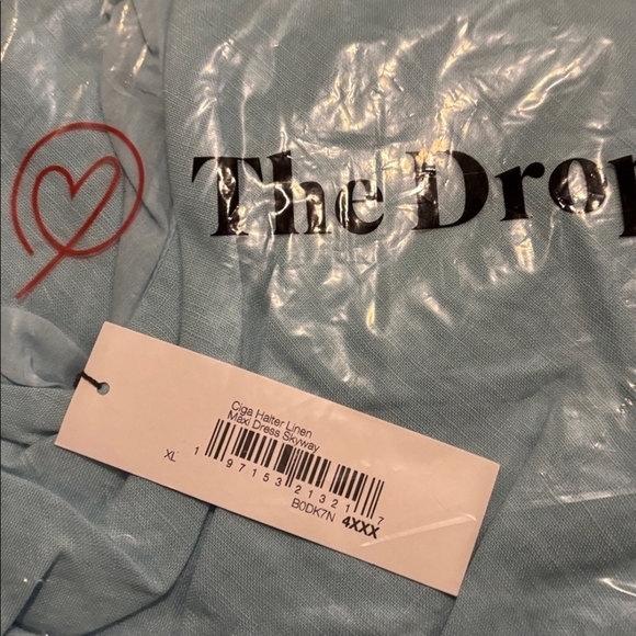 Nwt The Drop Light Blue Ciga Halter Linen Maxi Dress - Picture 4 of 4